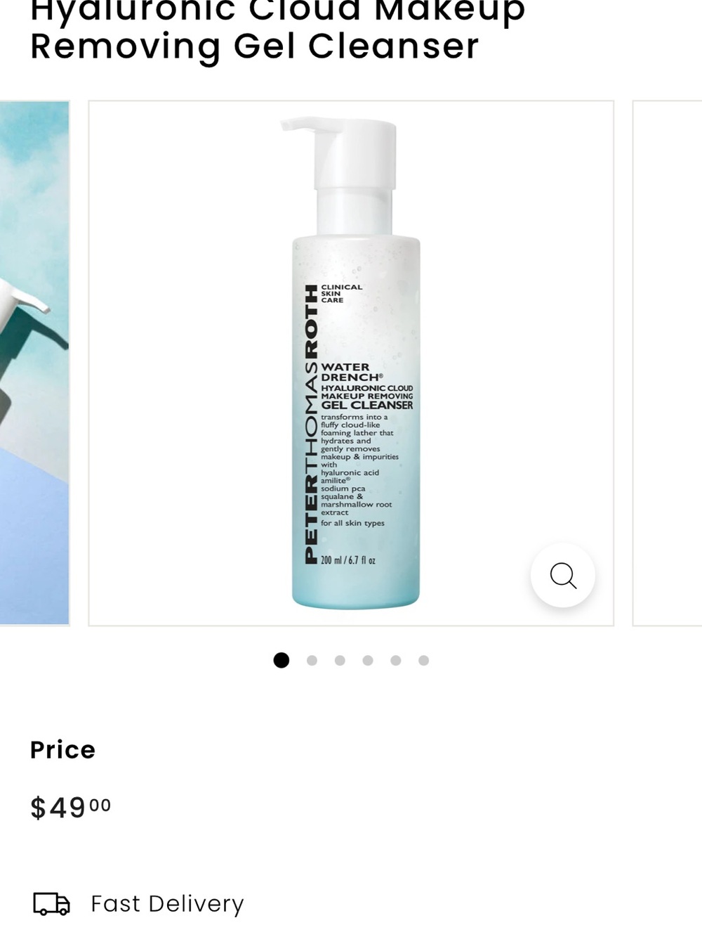 Peter Thomas Roth Aqua Blue Gel Cleanser Bottle